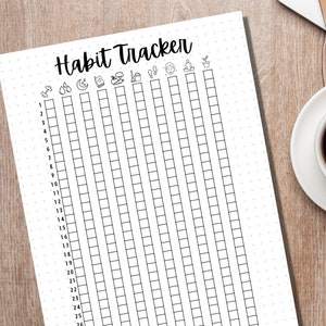 Habit Tracker PRINTABLE Journal Page Monthly Tracker Monthly Goal