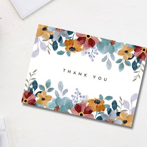 PRINTABLE Thank You Card Flower Thank You Card Floral Thank You Card ...