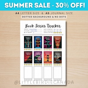 Book Series Tracker - PRINTABLE Journal Page - Planner Page - Book Journal - Reading Tracker - Book Tracker - Reading Journal Page