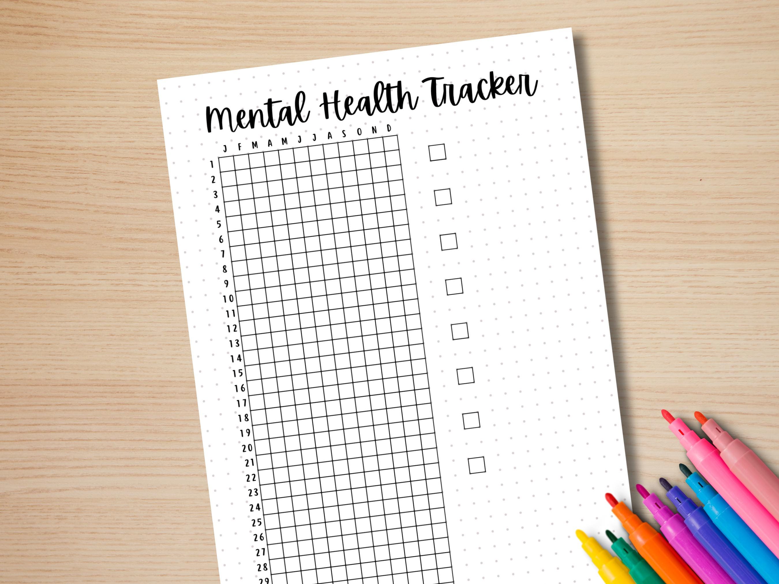 Mental Health Tracker - PRINTABLE Journal Page - Track Mental Health ...