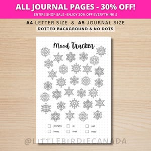 Snowflake Mood Tracker - PRINTABLE Journal Page - Planner Page - Feelings Tracker - Daily Mood Tracker - Track Mood - Journal Template