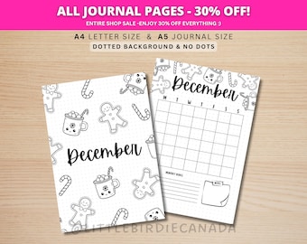 December Title Page - Gingerbread Cookies - December Calendar - PRINTABLE Calendar - Journal Title Page and Calendar - December Cover Page