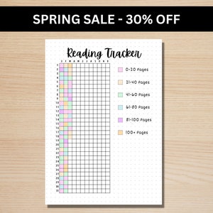 Reading Tracker - A5 Journal Page - PRINTABLE Tracker - Reading Log - Planner Reading Tracker - Daily Habit Tracker