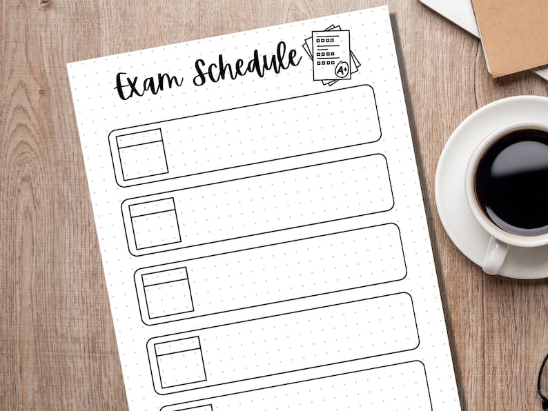 Exam Schedule - PRINTABLE Journal Page - Planner Page - Student Journal ...