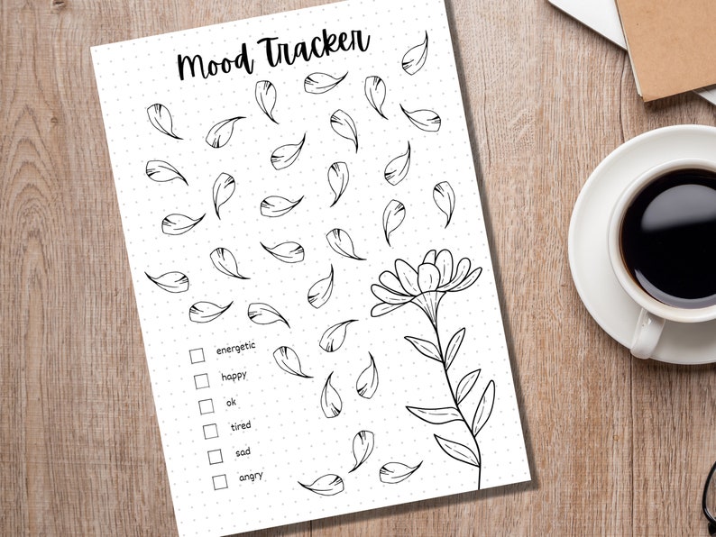 Flower Mood Tracker - PRINTABLE Journal Page - Planner Page - Feelings ...