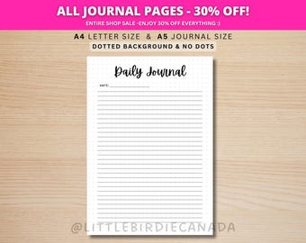Daily Journal - PRINTABLE Journal Page - Printable Planner Page - Daily Diary Page - Diary Journal - Printable Diary - Daily Reflection Note