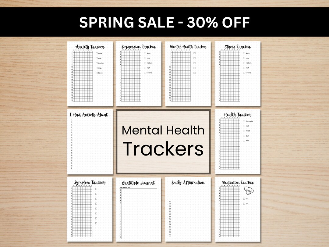 Mental Health Trackers Bundle PRINTABLE A5 Journal Pages Value Pack - Etsy