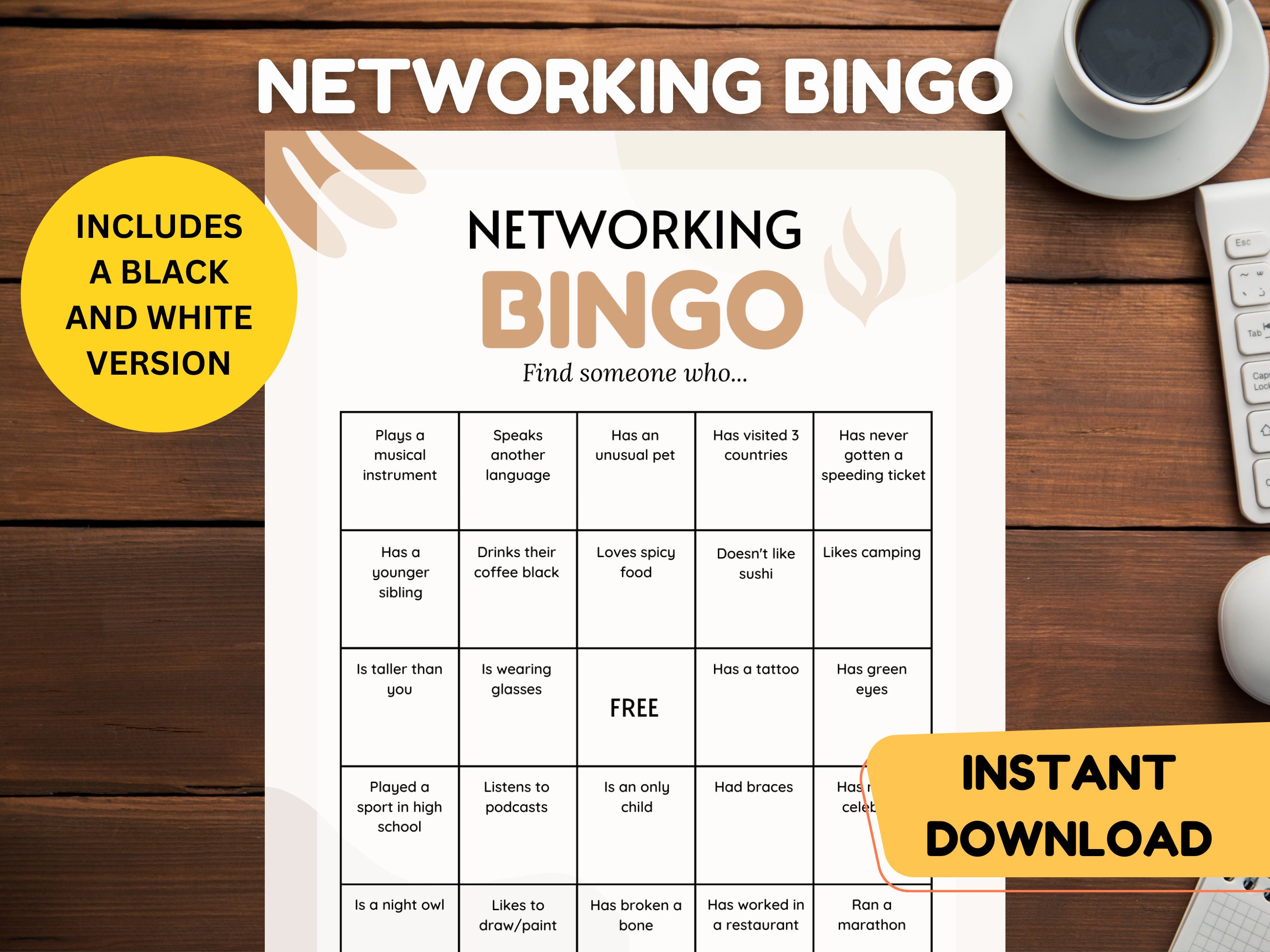 Networking Bingo Bingo Cards to Download, Print and Customize!⬇️ Networking Bingo Bingo Cards to Download, Print and Customize!⬇️