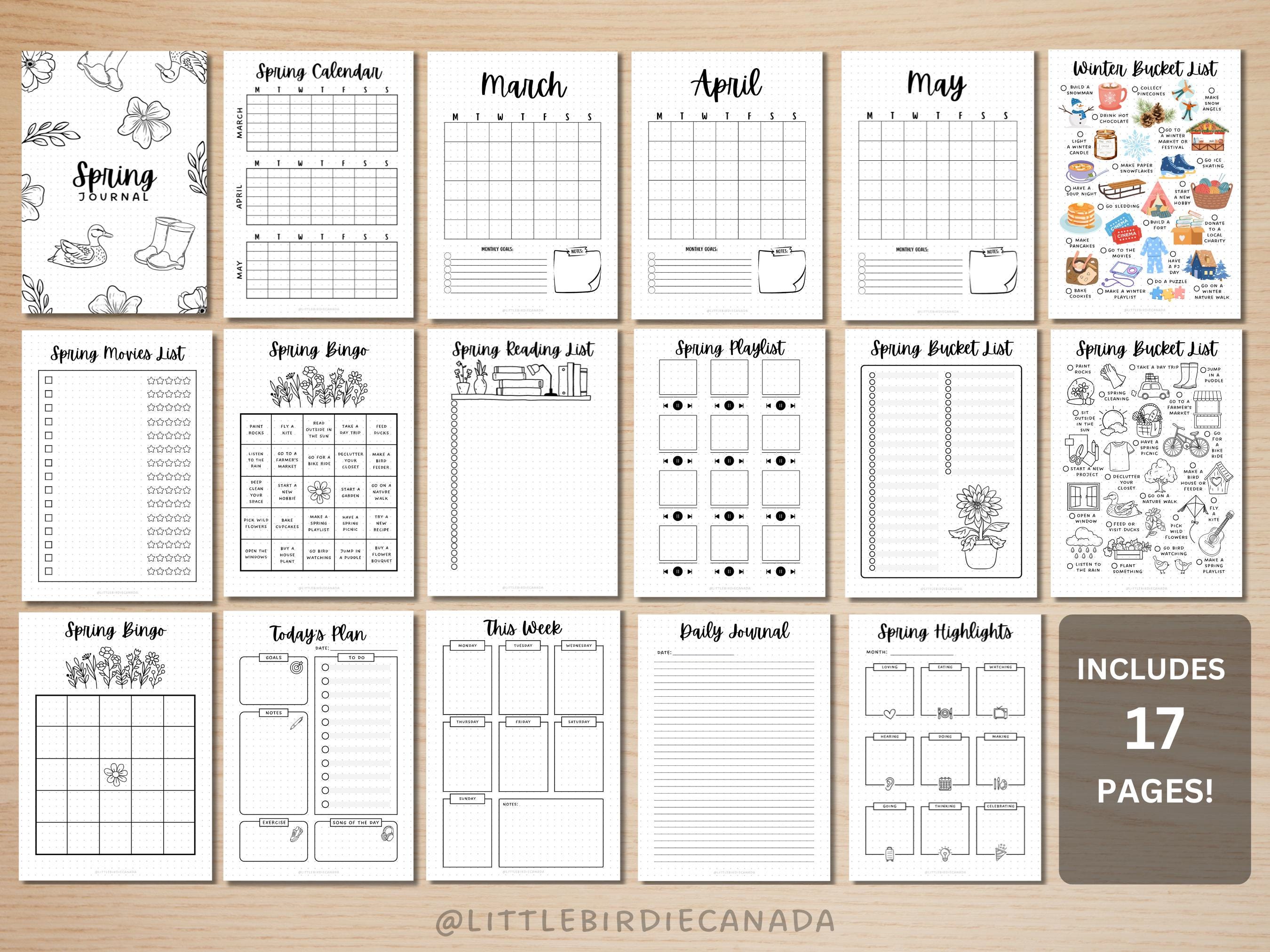 Spring Journal Bundle - PRINTABLE Spring Planner - 17 Journal Pages ...