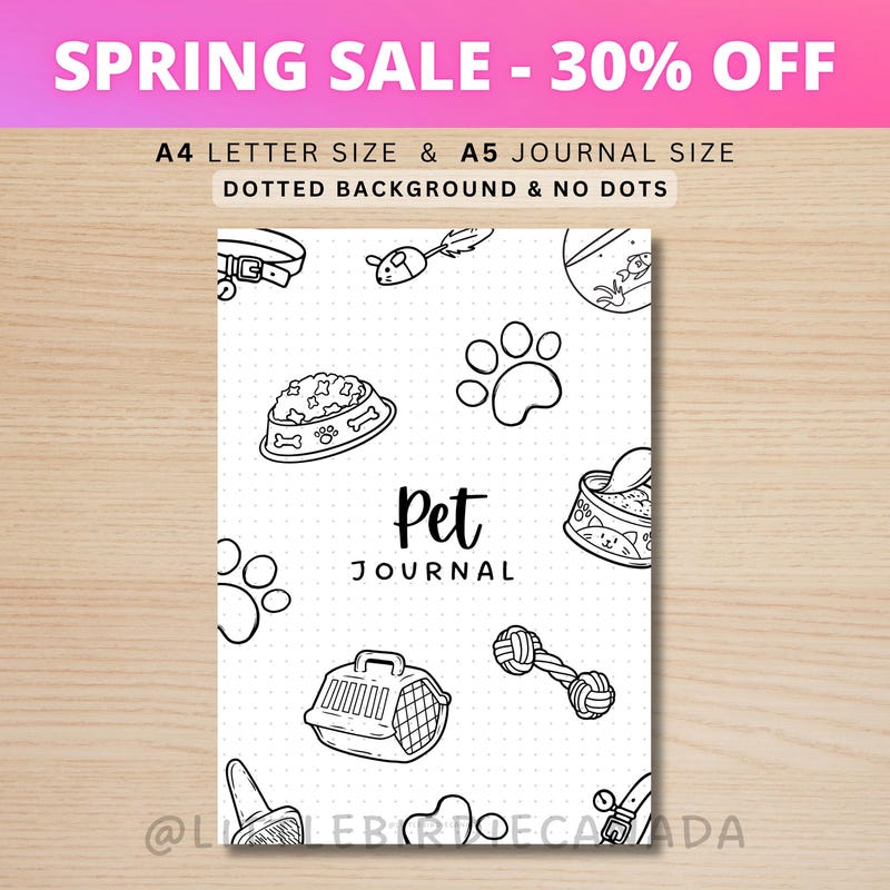 Pet Journal Example LittleBirdieCanada - Etsy