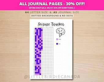 Seizure Tracker - PRINTABLE Journal Page - Medical Tracker - Track Seizures - Health Tracker - Health Journal - Health Log - Planner Page
