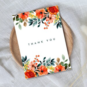 PRINTABLE Thank You Card Flower Thank You Card Floral Thank You Card ...