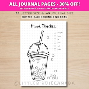 Boba Stimmungstracker - DRUCKBARE Journalseite - Planerseite - Stimmungstracker - Stimmungstracker - Journalvorlage