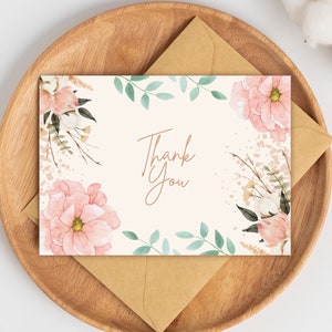 PRINTABLE Thank You Card Flower Thank You Card Floral Thank You Card ...