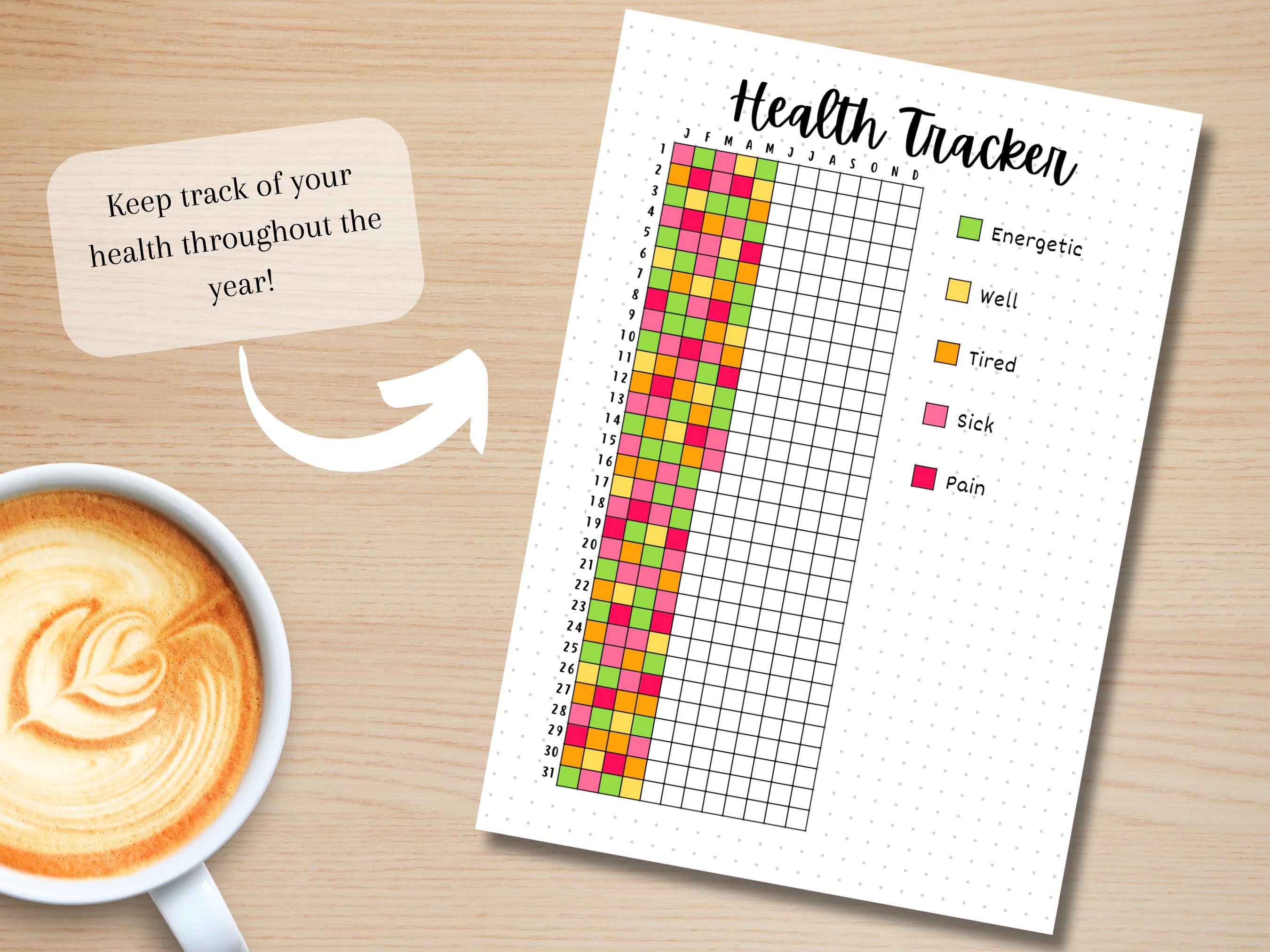 Health Tracker - PRINTABLE Journal Page - Medical Tracker - Pain ...