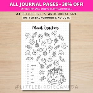 Halloween Mood Tracker - PRINTABLE Journal Page - Planner Page - Feelings Tracker - Daily Mood Tracker - Track Mood - Journal Template