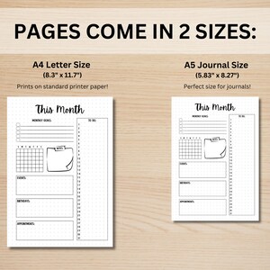 Monthly Trackers Bundle PRINTABLE Journal Pages Digital Planner Pages ...