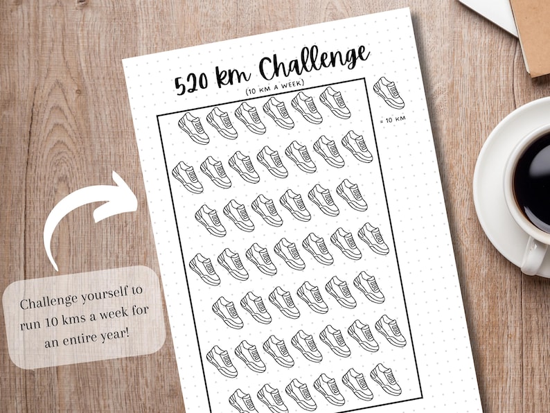 Running Challenge - PRINTABLE Journal Page - Printable Running Tracker ...