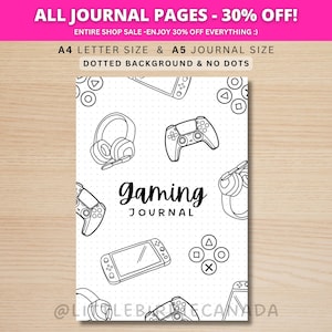 Gaming Journal Title Page - PRINTABLE Journal Page - Gaming Journal Cover Page - Video Game Journal Page - Video Game Planner - Track Gaming