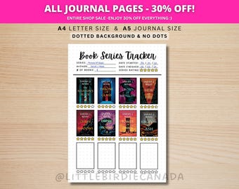 Book Series Tracker - PRINTABLE Journal Page - Planner Page - Book Journal - Reading Tracker - Book Tracker - Reading Journal Page