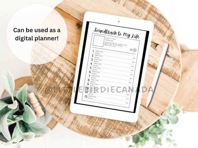 Soundtrack Jourcal Example Soundtrack to My Life - PRINTABLE Journal Page - Music Tracker - Movie ...