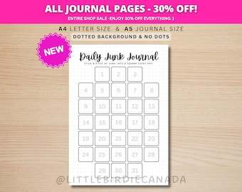 Daily Junk Journal - PRINTABLE Journal Page - Planner Page - Junk Journal Template - Junk Journaling