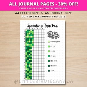 Spending Tracker - PRINTABLE Journal Page - Planner Page - Spending Log - Finance Tracker - Expense Tracker - Money Tracker - Money Spending