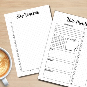 Monthly Trackers Bundle PRINTABLE Journal Pages Digital Planner Pages ...