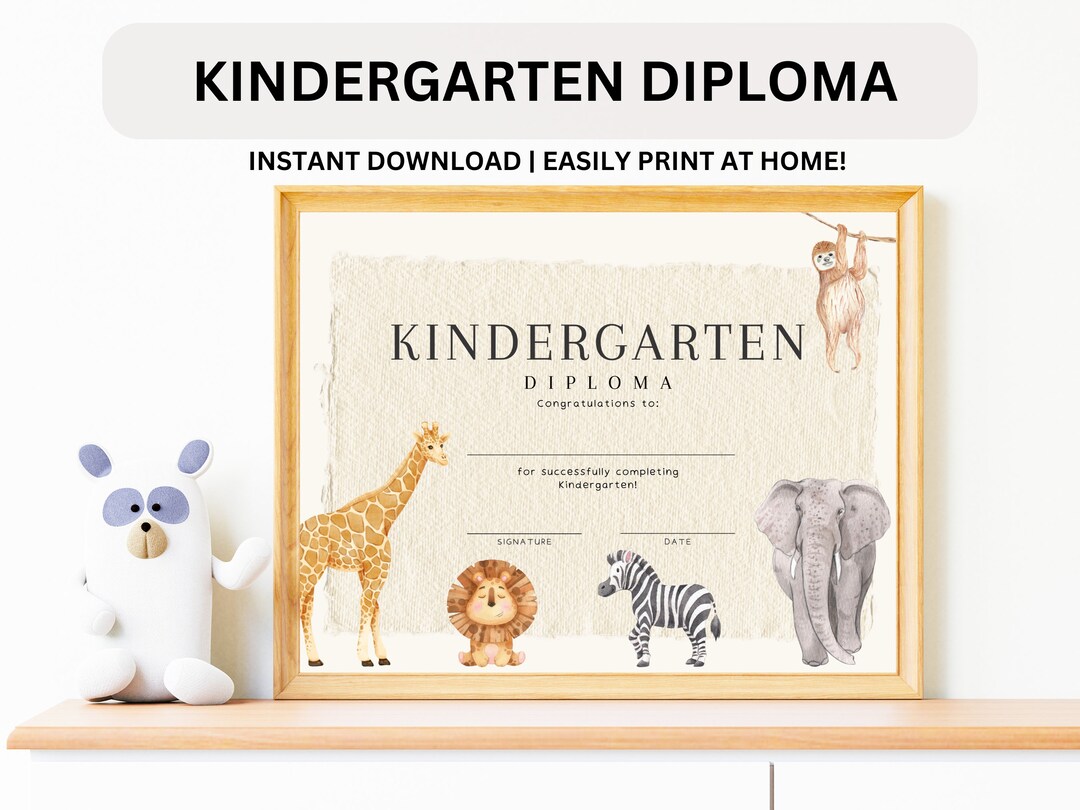 Printable Kindergarten Graduate Certificate Kindergarten Diploma ...