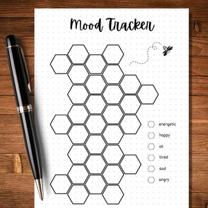 Honeycomb Mood Tracker - PRINTABLE Journal Page - Planner Page ...