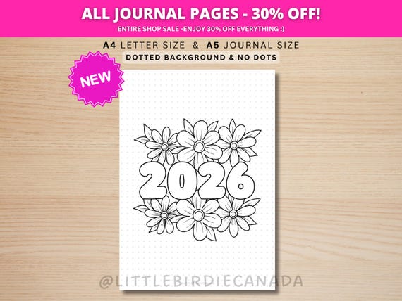 2026 Cover Page - 2026 Journal Page - PRINTABLE Title Page - 2026 Title Page - 2026 Planner Cover - Printable Cover Page - A5 & A4 Size