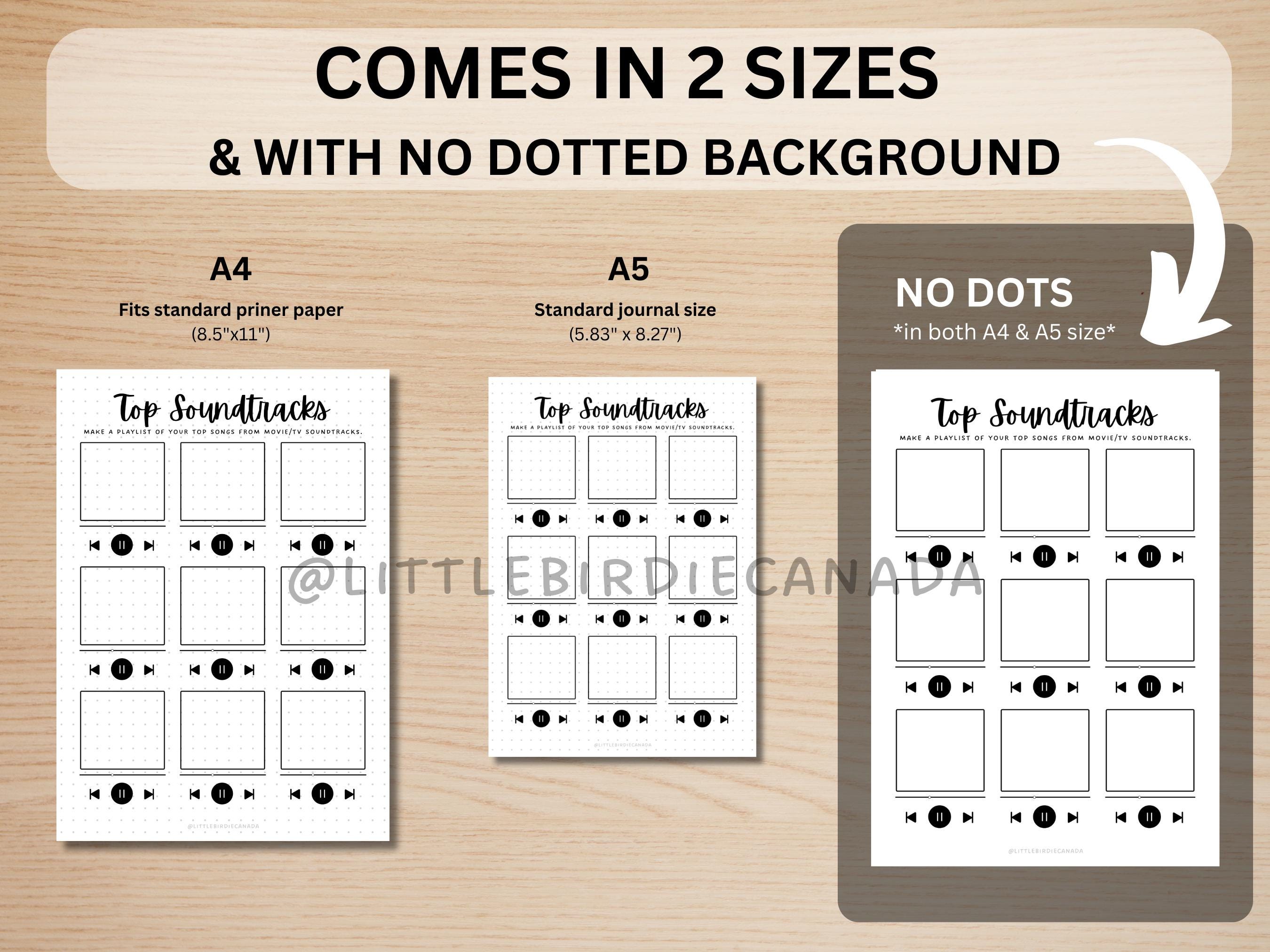 Soundtrack Jourcal Example Top Soundtracks - PRINTABLE Journal Page - Movie Tracker - Movie ...