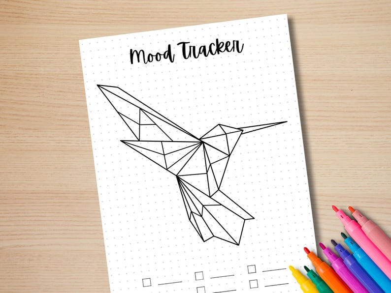 Origami Mood Tracker - PRINTABLE Journal Page - Planner Page - Feelings ...