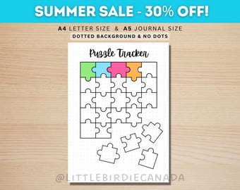 Puzzle Tracker - PRINTABLE Journal Page - Planner Page - Habit Tracker - Game Tracker - Puzzle Log - Wellness Journal - Track Puzzles
