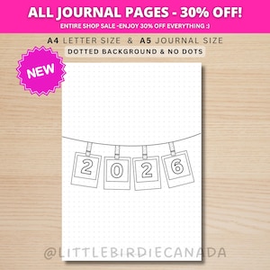 2026 Cover Page - 2026 Journal Page - PRINTABLE Title Page - 2026 Title Page - 2026 Planner Cover - Printable Cover Page - A5 & A4 Size
