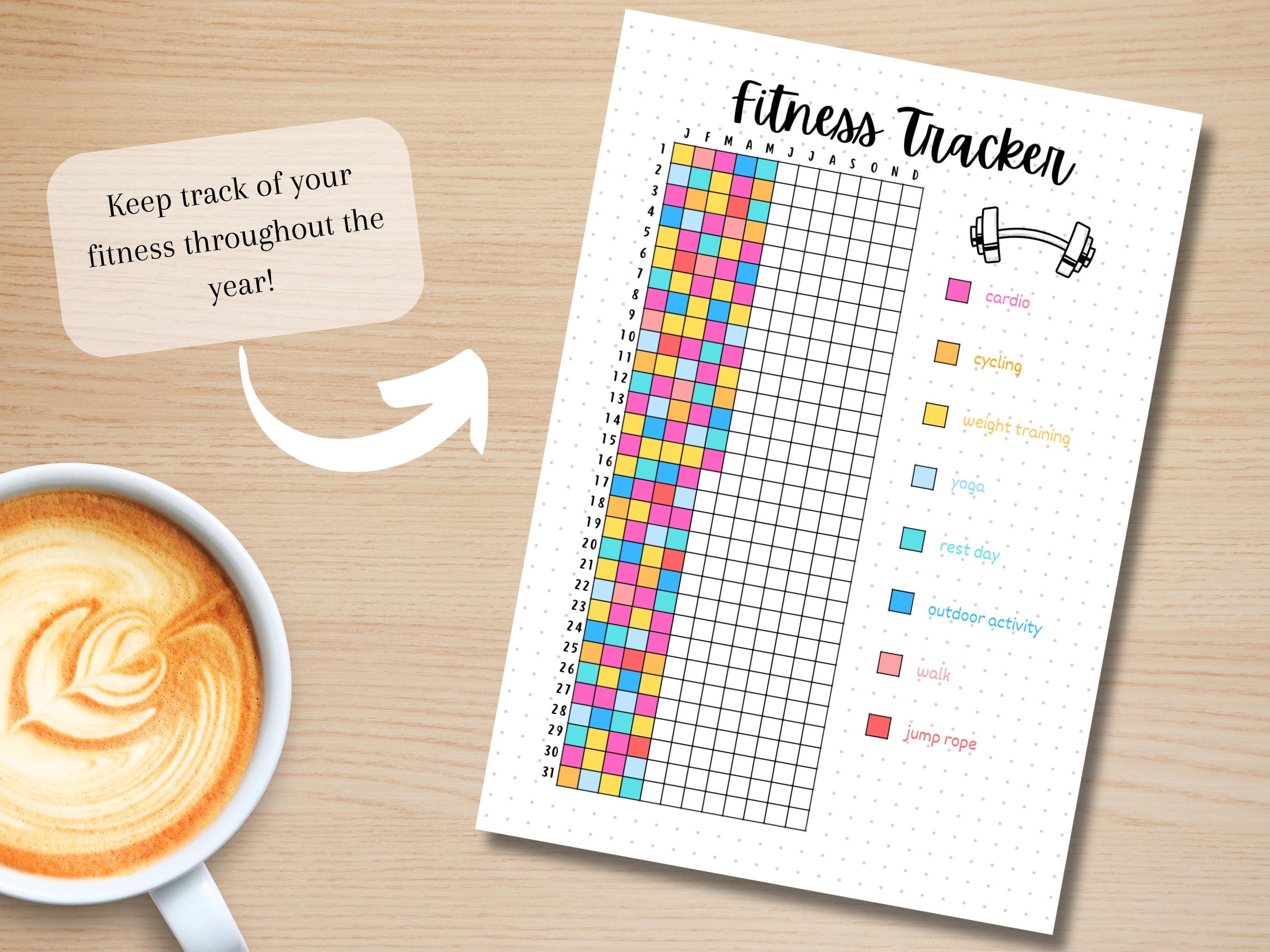 Fitness Tracker - PRINTABLE Journal Page - Exercise Tracker - Yearly ...