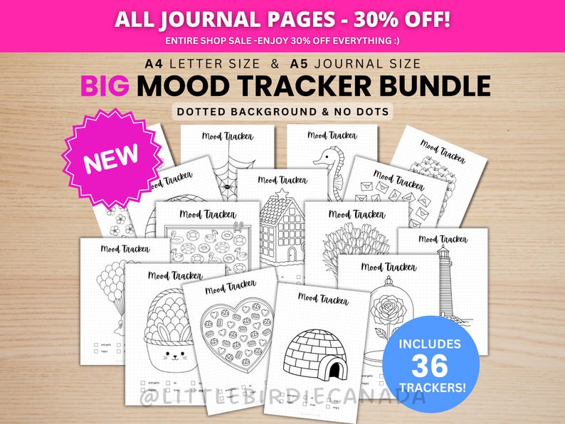 BIG Mood Tracker Bundle - PRINTABLE Journal Pages - Digital Planner ...