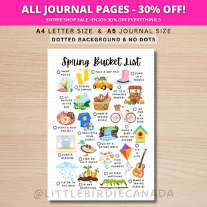 Lista delle cose da fare in primavera - Attività primaverili - Pagina del diario STAMPABILE - Pagina dell'agenda - Lista delle cose da fare in primavera - Elenco delle attività primaverili - Elenco delle cose divertenti in primavera immagine 1