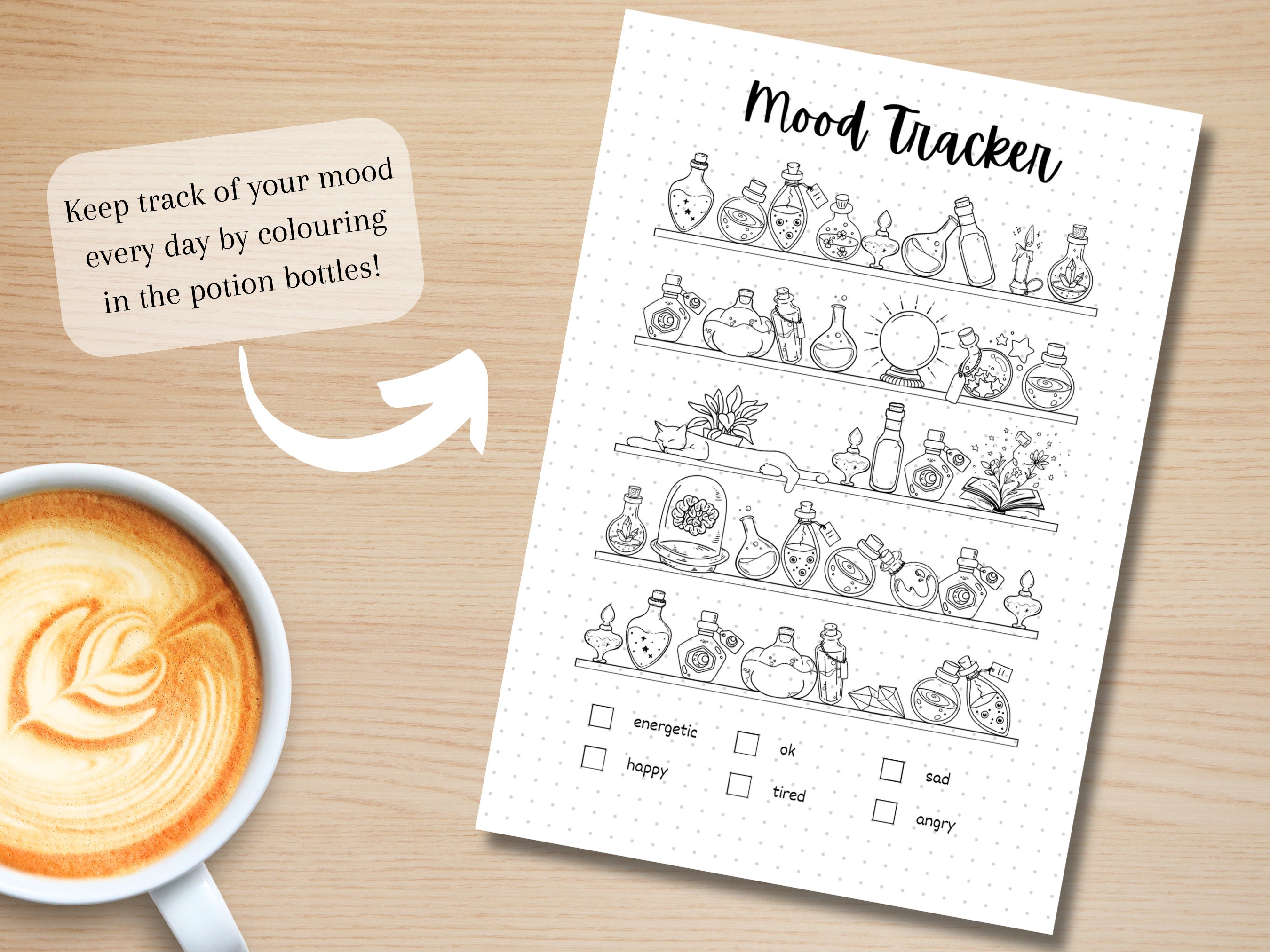 Magic Mood Tracker - PRINTABLE Journal Page - Planner Page - Feelings ...