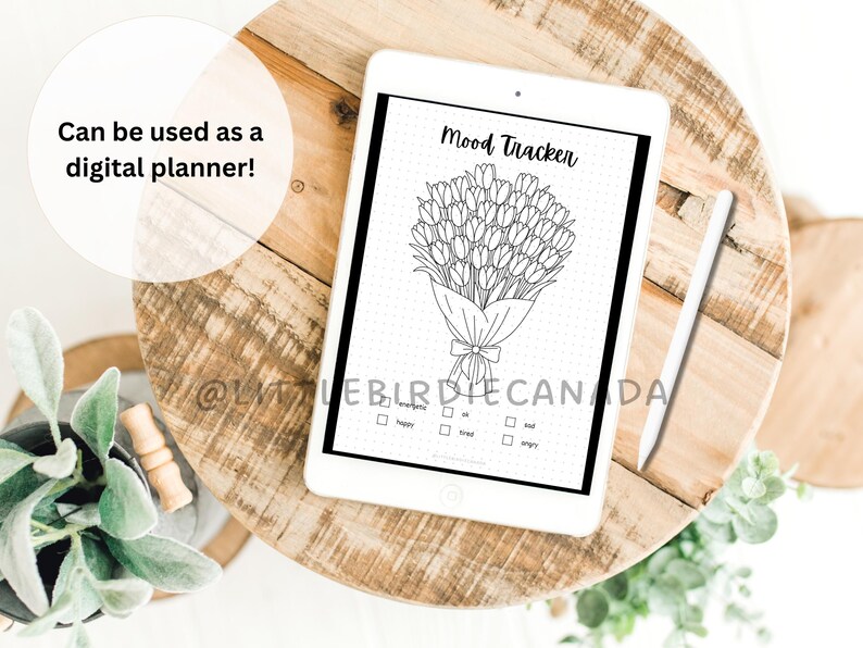 Flower Bouquet Mood Tracker - PRINTABLE Journal Page - Tulip Theme ...