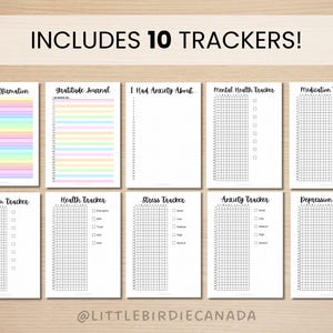 Mental Health Trackers Bundle - PRINTABLE Journal Pages - Digital ...