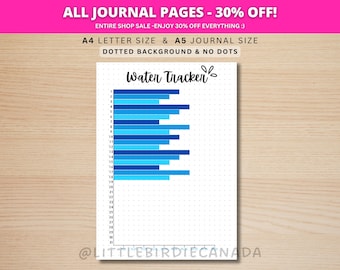 Water Tracker Monthly - PRINTABLE Journal Page - Planner Page - Daily Tracker - Monthly Tracker - Water Log - Health Tracker