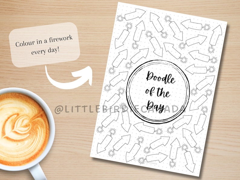 Firework Doodle of the Day - PRINTABLE Journal Page - Firework Theme ...