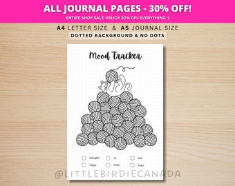 Cat Mood Tracker - PRINTABLE Journal Page - Planner Page - Feelings Tracker - Daily Mood Tracker - Track Mood - Journal Template
