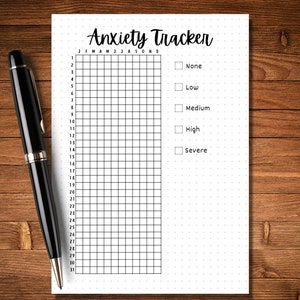 Anxiety Tracker A5 Journal Page PRINTABLE Tracker Habit Tracker Anxiety ...