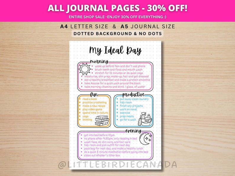 Routine Tracker - PRINTABLE Journal Page - Planner Page Template ...