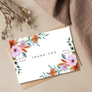 PRINTABLE Thank You Card Flower Thank You Card Floral Thank You Card ...
