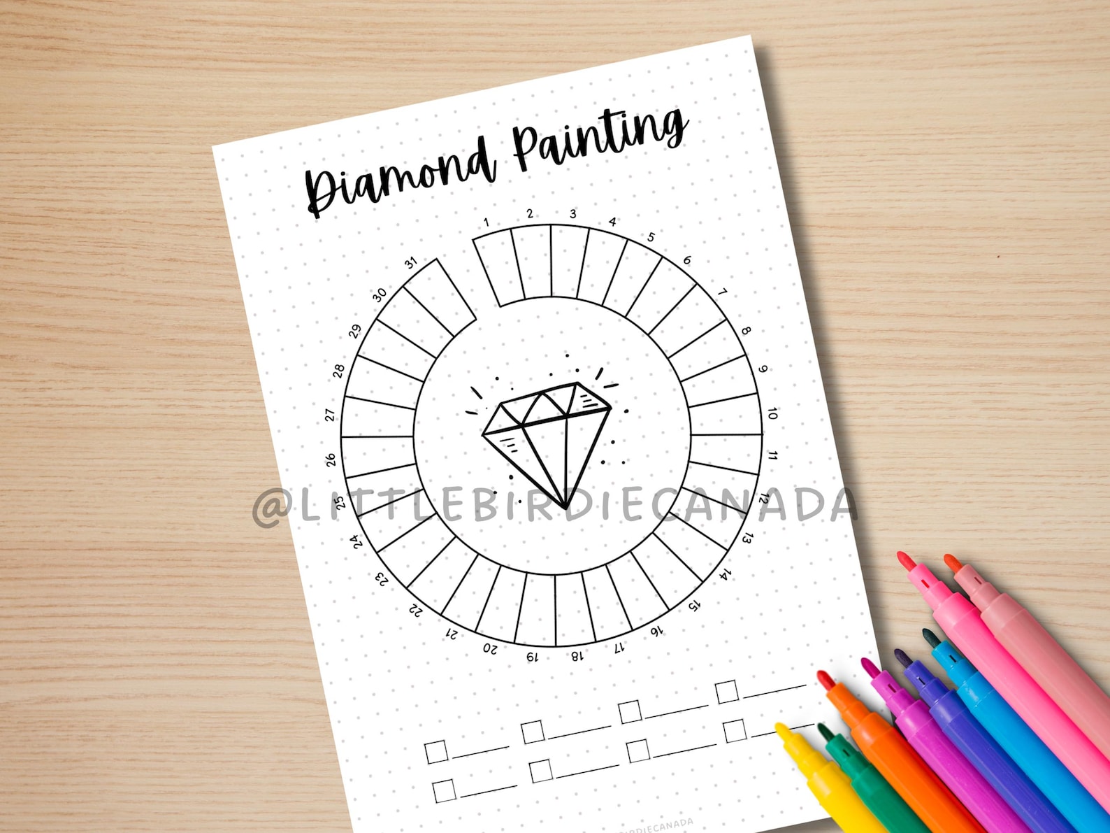 Diamond Painting Tracker - PRINTABLE Journal Page - Habit Tracker ...