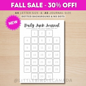 Journal indésirable quotidien - page de journal imprimable - page de l&#39;agenda - modèle de journal indésirable - journalisation indésirable