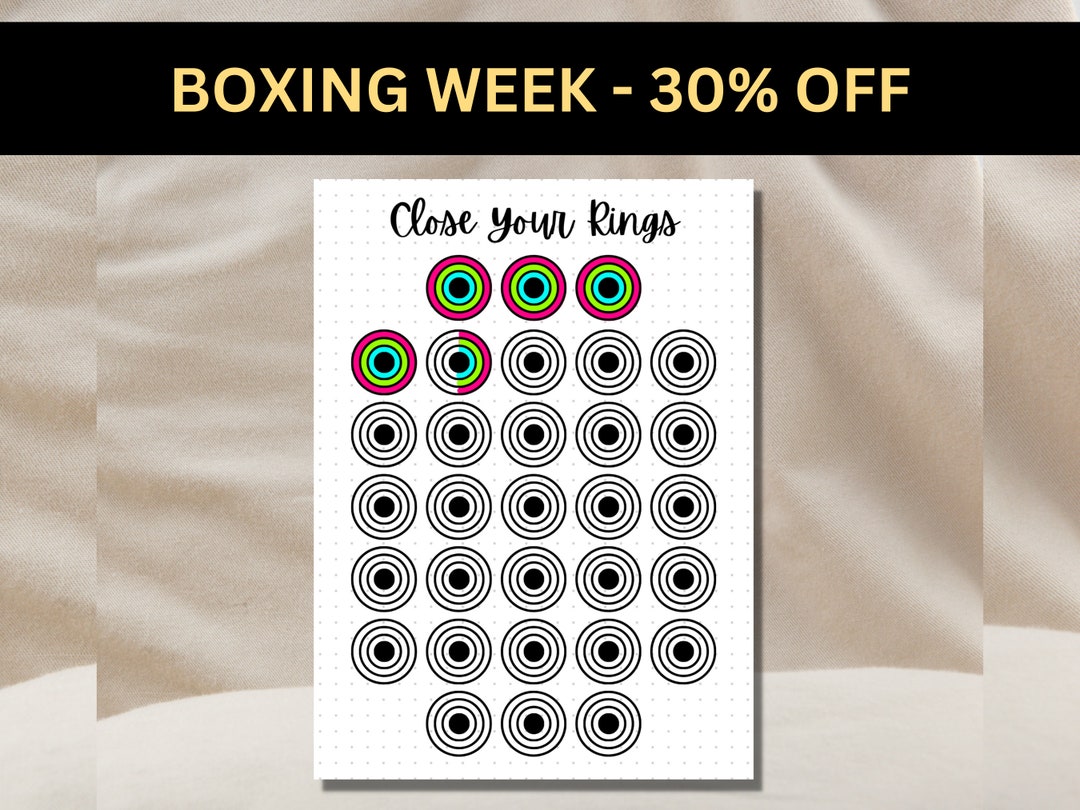 Exercise Rings Fitness Tracker A5 Journal Page Printable Tracker